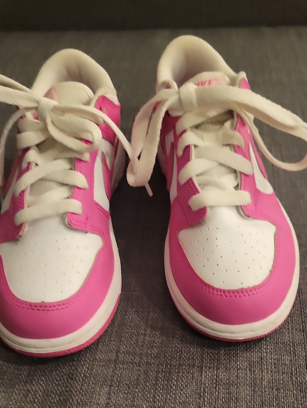 Nike Kids White and Bright Pink Low-Top Sneakers